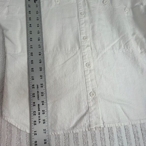 Vintage LA Seat Covers Women's Cotton Button Front Basic Jacket Size P/S White - Picture 7 of 7